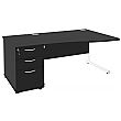 Next Day Eclipse Black Wave Cantilever Desks With Desk High Pedestal