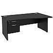 Next Day Eclipse Black Wave Panel End Desks With Single Fixed Pedestal