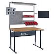 Binary Manual Height Adjustable Workbenches -  Beech Worktop