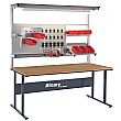 Binary Manual Height Adjustable Workbenches -  Beech Worktop