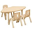 Fan Shaped Height Adjustable Classroom Table