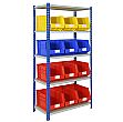 Rivet Shelving and Bin Kit with 12 Bins