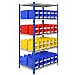 Rivet Shelving and Bin Kit with 96 Bins