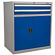 Sealey Industrial Cabinet 2 Drawer & 1 Shelf Double Locker -  880W x 580D x 1000H