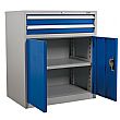 Sealey Industrial Cabinet 2 Drawer & 1 Shelf Double Locker -  880W x 580D x 1000H