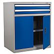 Sealey Industrial Cabinet 2 Drawer & 1 Shelf Double Locker -  880W x 580D x 1000H