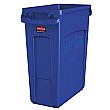 Blue Recycling Slim Jim Vented Bin with Lid