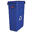 Blue Recycling Slim Jim Vented Bin with Lid