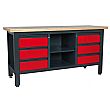 Sealey Workstation with 6 Drawers & Open Storage