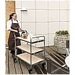 Konga 3 Tier Chrome Service Trolley with Beech Shelves