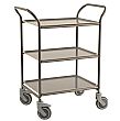 Konga 3 Tier Service Trolley with Removable Non-Slip Surface Trays