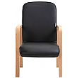 Oxford Wooden Frame Vinyl Reception Chair With Arms