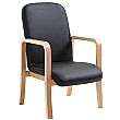 Oxford Wooden Frame Vinyl Reception Chair With Arms