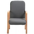 Oxford Wooden Frame Vinyl Reception Chair With Arms