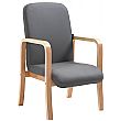 Oxford Wooden Frame Vinyl Reception Chair With Arms