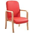Oxford Wooden Frame Vinyl Reception Chair With Arms