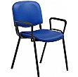 Swift Vinyl Conference Chair with Black Frame with Arms (Pack of 4 Chairs)