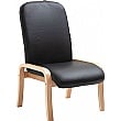 Oxford Wooden Frame Vinyl Reception Chair Without Arms