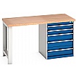 Bott Cubio Pedestal Benches - 5 Drawer 840mm High