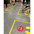 Safe Distance Floor Markers for Social Distancing With Text