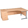 Karbon K1 Ergonomic Cantilever Office Desks With 800D Desk End Pedestal