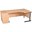 Karbon K1 Ergonomic Cantilever Office Desks With 800D Desk End Pedestal