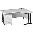 Karbon K3 Ergonomic Deluxe Cantilever Desk With Low Mobile Pedestal