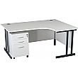 Karbon K3 Ergonomic Deluxe Cantilever Desk With Tall Under Desk Mobile Pedestal