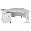 Karbon K3 Ergonomic Deluxe Cantilever Desk With Tall Under Desk Mobile Pedestal