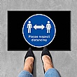 Coba Please Respect Distancing Landscape Floor Mat - Pack of 2