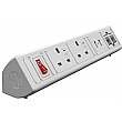 Desktop Power Module with 2 Power Sockets 2 USB A Fast Charge Sockets and 2 CAT6 Data Sockets