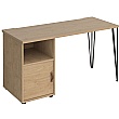 Flores Home Office Desk with Fixed Cupboard Pedestal