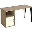 Flores Home Office Desk with Fixed Cupboard Pedestal