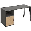 Flores Home Office Desk with Fixed Cupboard Pedestal