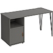 Flores Home Office Desk with Fixed Cupboard Pedestal