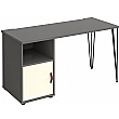 Flores Home Office Desk with Fixed Cupboard Pedestal