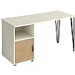 Flores Home Office Desk with Fixed Cupboard Pedestal