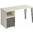 Flores Home Office Desk with Fixed Cupboard Pedestal