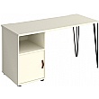 Flores Home Office Desk with Fixed Cupboard Pedestal