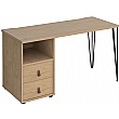 Flores Home Office Desk with Fixed 2 Drawer Pedestal