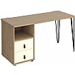 Flores Home Office Desk with Fixed 2 Drawer Pedestal