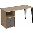 Flores Home Office Desk with Fixed 2 Drawer Pedestal