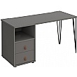 Flores Home Office Desk with Fixed 2 Drawer Pedestal