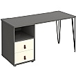 Flores Home Office Desk with Fixed 2 Drawer Pedestal