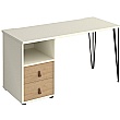 Flores Home Office Desk with Fixed 2 Drawer Pedestal