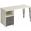 Flores Home Office Desk with Fixed 2 Drawer Pedestal