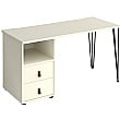Flores Home Office Desk with Fixed 2 Drawer Pedestal