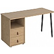 Solis Home Office Desk with Fixed 2 Drawer Pedestal