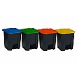 Hands Free Pedal Bins with Coloured Lids