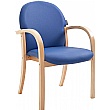 Lincoln Wooden Frame Vinyl Stacking Chair With Arms